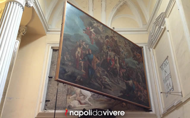 Un affresco nascosto dietro un quadro nella chiesa di san Giorgio a Napoli